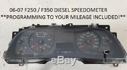 06-07 Ford Super Duty Diesel Speedometer Instrument Cluster PROGRAMMED MILES