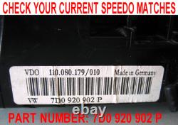 2002 VW Volkswagen TRANSPORTER T4 2.5 TD Speedo meter Clocks 7D0920902P 76K