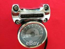 2015 Harley Cvo Softail Deluxe 4 Speedo Tach Gauge Speedometer Mount & Risers