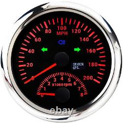 5 Gauge Set 85mm GPS Speedo 200MPH WithTacho&52mm Fuel Water Temp Oil Pressure