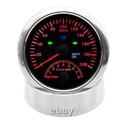 5 Gauge Set 85mm GPS Speedo 200MPH WithTacho&52mm Fuel Water Temp Oil Pressure