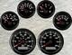 6 Gauge Set 85mm GPS 35MPH 60KM/H Speedo Tacho Fuel Temp Volt Oil Pressure Black