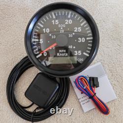 6 Gauge Set 85mm GPS 40mph 35knot Speedo Tacho Fuel Temp Volt Oil Pressure Black