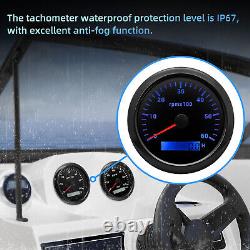 6 Gauge Set 85mm GPS Speedo Tacho & 52mm Fuel Level Water Temp Oil Pressure Volt