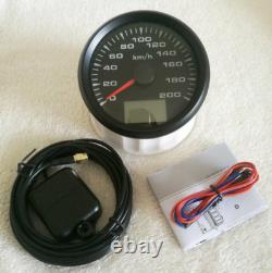 6 Gauge Set GPS 200 KM/H Speedo Odo Trip Tacho Fuel Temp Volt Oil Pressure Black