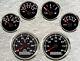 6 Gauge Set GPS 40MPH 35Knots Cog Speedo Tacho Fuel Temp Volt Oil Pressure Black