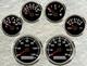 6 Gauge Set with Senders Speedo 120km/h Tacho Fuel Temp Volts Oil Pressure Black