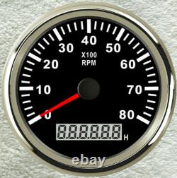 6 Gauge Set with Senders Speedo 120km/h Tacho Fuel Temp Volts Oil Pressure Black