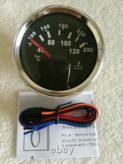 6 Gauge Set with Senders Speedo 120km/h Tacho Fuel Temp Volts Oil Pressure Black