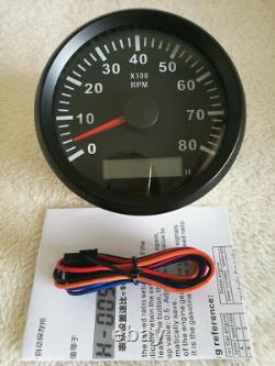 6 Gauge set 85mm GPS speedo mph kph knot tacho fuel temp volt oil pressure black