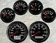6 Gauge set with senders, 200KPH Speedo, Tacho, Fuel, Temp, Volts, Oil Pressure Black