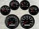 6 Gauge set with senders speedo 200km/h tacho fuel temp volts oil pressure black