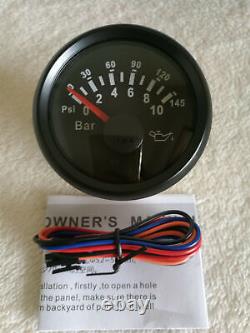 6 Gauge set with senders speedo 200km/h tacho fuel temp volts oil pressure black