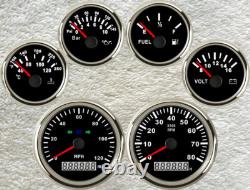 6 gauge set 120mph speedo with signal lights tacho fuel temp volts oil pressure