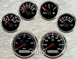 6 gauge set 120mph speedo with signal lights tacho fuel temp volts oil pressure