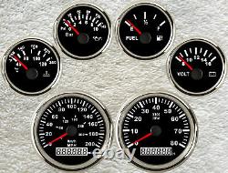 6 gauge set 200mph 300km/h gps speedo tacho fuel temp volts oil pressure red led