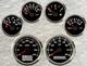 6 gauge set 40mph speedo tacho fuel water temperature volts oil pressure red led