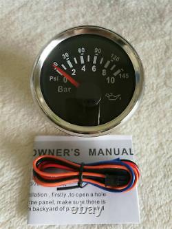 6 gauge set 85mm GPS speedo mph kmh cog tacho fuel temp volts oil pressure black