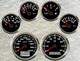 6 gauge set GPS 200km/h speedo odo trip tacho fuel temp volts oil pressure black