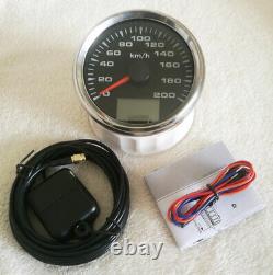 6 gauge set GPS 200km/h speedo odo trip tacho fuel temp volts oil pressure black