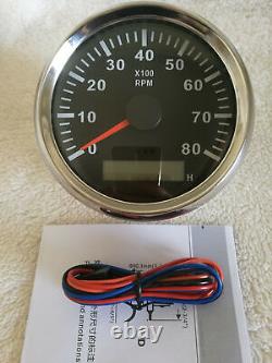 6 gauge set GPS 200km/h speedo odo trip tacho fuel temp volts oil pressure black