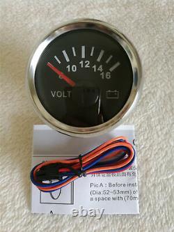 6 gauge set GPS 200km/h speedo odo trip tacho fuel temp volts oil pressure black
