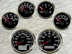 6 gauge set with senders 0-200km/h speedo trip tacho fuel temp volt oil pressure