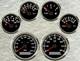 6 gauge set with senders 0-200mph speedo tacho fuel temp volt oil pressure black