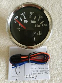 6 gauge set with senders 85mm GPS speedo tacho fuel temp volt oil pressure black