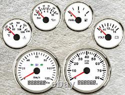 6 gauge set with senders gps 0-120km/h speedo tacho fuel temp volts oil pressure