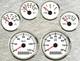 6 gauge set with senders speedo 120km/h tacho fuel temp volts oil pressure white
