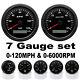 7 Gauge Set 85mm GPS Speedo 0-120MPH Tacho 6000RPM &52MM Fuel/Temp/Oil/Volt/Trim