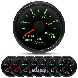 7 Gauge Set 85mm GPS Speedo 0-120MPH Tacho 6000RPM &52MM Fuel/Temp/Oil/Volt/Trim