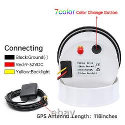 7 Gauge Set 85mm GPS Speedo 0-120MPH Tacho 6000RPM &52MM Fuel/Temp/Oil/Volt/Trim