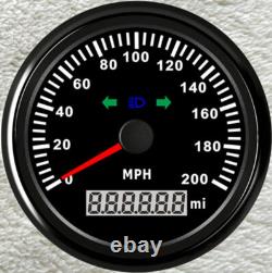 7 Gauge Set GPS 200MPH Speedo with Light Tacho 2 Fuel Temp Volt Oil clock gauge