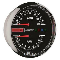 Autometer Pro-Cycle Gauge Tach/Speedo 4 1/2in 8K Rpm/120 Mph Black am19466