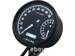 Daytona Japan Velona-W Double Needle Speedo & Tachometer Black/Black 80mm