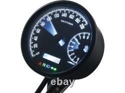 Daytona Japan Velona-W Double Needle Speedo & Tachometer Black/Black 80mm
