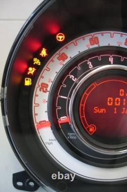 Fiat 500 Speedo Unit Cluster Clocks Petrol 735516034