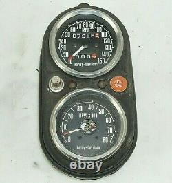 Harley Davidson 1973 FX Shovelhead speedometer tachometer Set 7,915 MILES OEM