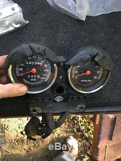 Harley FXR Police FXRP gauges tach speedo Rare w keys Sportster Dyna speedometer