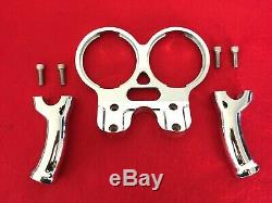 Harley Speedometer Tachometer Mount Risers Top Clamp Tach Speedo