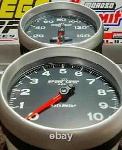 IN DASH Autometer Sport Comp II Speedometer & Tachometer COMBO Speedo Tach 5 NEW