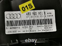 Instrument instrument cluster Audi A8 4E W12 speedometer 4E0920931R