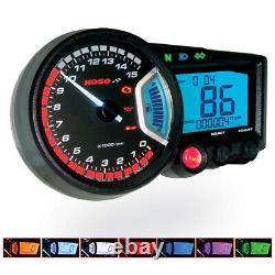 KOSO RX2+ GP Style Tacho Tachometer Drehzahlmesser RPM Temperatur ABE
