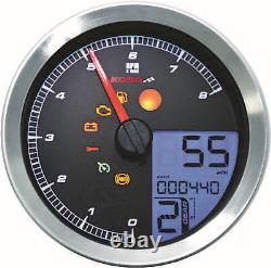 Koso BA051201 LCD Color Change Speedo & Tachometer Silver Bezel