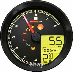 Koso LCD Color Change Speedo & Tachometer Black Bezel #BA051211
