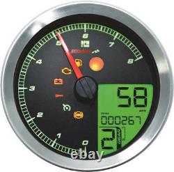 Koso LCD Color Change Speedo & Tachometer Silver Bezel BA051201 48-2346