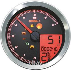 Koso LCD Color Change Speedo & Tachometer Silver Bezel BA051201 48-2346