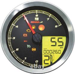 Koso LCD Color Change Speedo & Tachometer Silver Bezel BA051201 48-2346